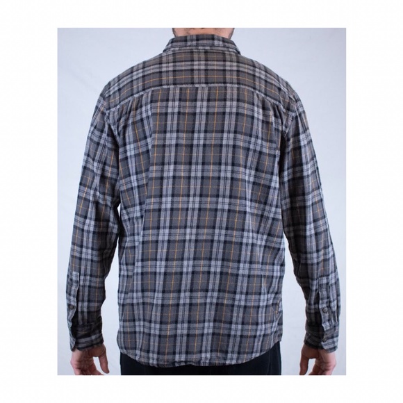 Dark Grey Flannel Plaid Shirt - Picture 3 of 3